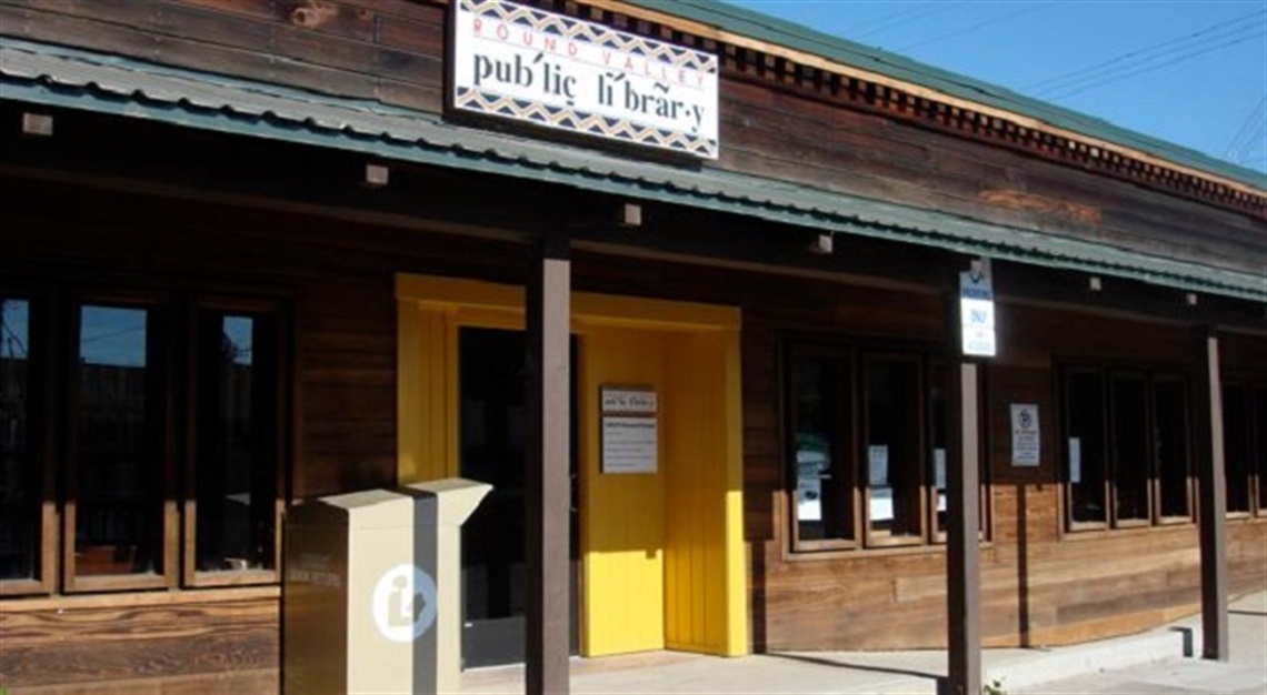 Round Valley Library exterior.